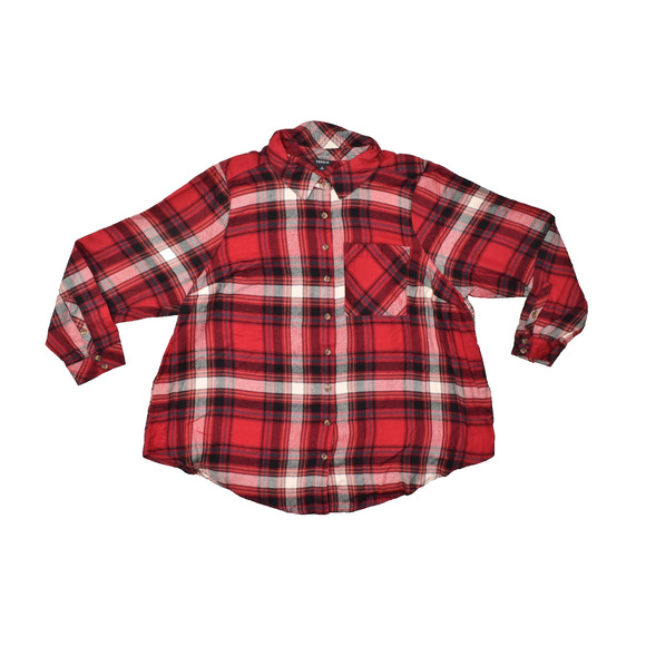 Torrid Women's Plus Size 4 Red Plaid Long Sleeve Flannel Button-Up Shirt - Picture 1 of 8
